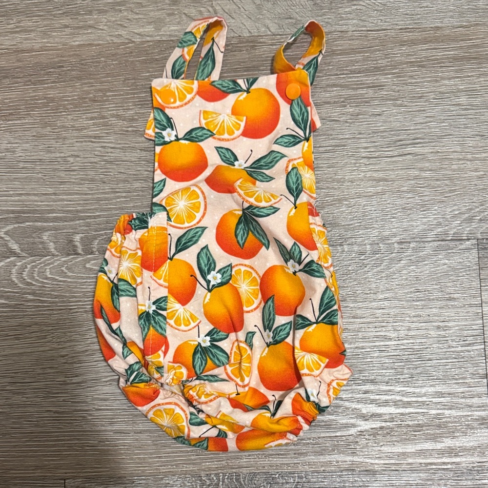 Orange Fruit Print Baby Romper